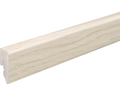 Sockelleiste KU048L 15x39x2400 mm PVC Steamed White Oak Sockelleiste mit Holzstruktur