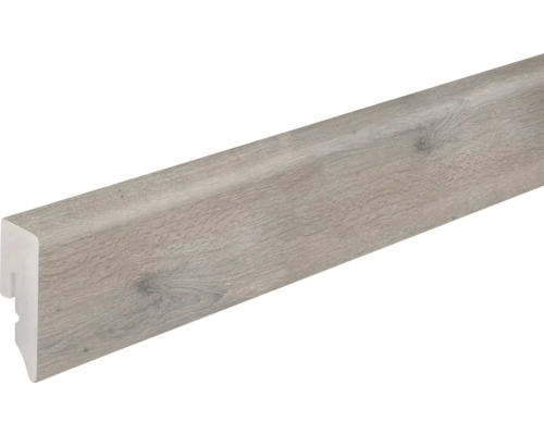 Sockelleiste KU048L1 PVC Eiche grau hell 15x38,5x2400mm Sockelleiste mit Holzstruktur