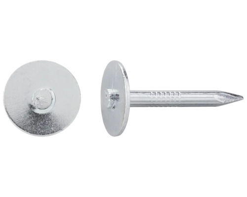 Scheibenkopf-Stahlnägel Ø 3,5x60 mm metallisiert, 100 Stk. Zwei Metalldachnägel mit flachem Kopf