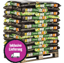 Palette mit Säcken torffreier Bio Pflanzerde