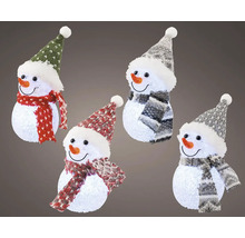Dekorative Schneemänner mit Mützen und Schals als Weihnachtsdekoration
