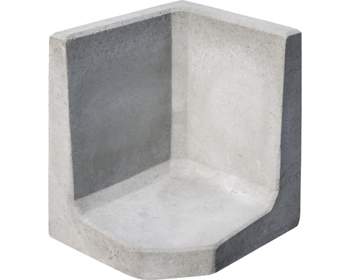 L-Stein Eck Winkelstein grau 50 cm x 7 cm x 60 cm Fußtiefe = 50 cm