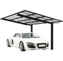Einzelcarport ETS LIN 60 SL+SB XS BK Aluminium eloxiert 243,1x555,8 cm schwarz-thumb-0