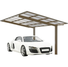 Einzelcarport ETS LIN 80 SL+BS XS BZ Aluminium eloxiert 243,1x555,8 cm bronze-thumb-0