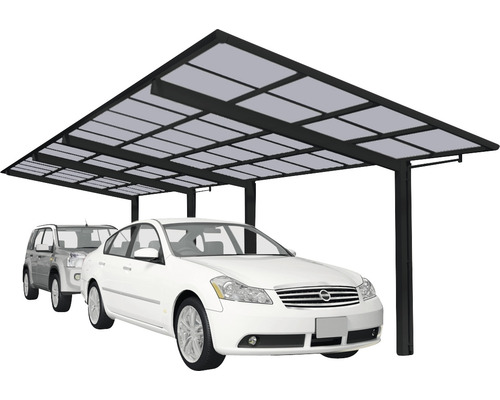 Doppelcarport Ximax Linea Typ 80 Tandem Aluminium eloxiert 272,6x982,6 cm schwarz