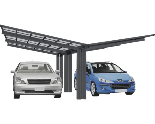 Doppelcarport Ximax Linea Typ 110 Y-Ausführung Aluminium eloxiert 547,6x495,4 cm schwarz