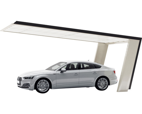 Einzelcarport Ximax My-Port 7 Typ 60 Aluminium eloxiert 269x511,9 cm Edelstahl-Look/schwarz