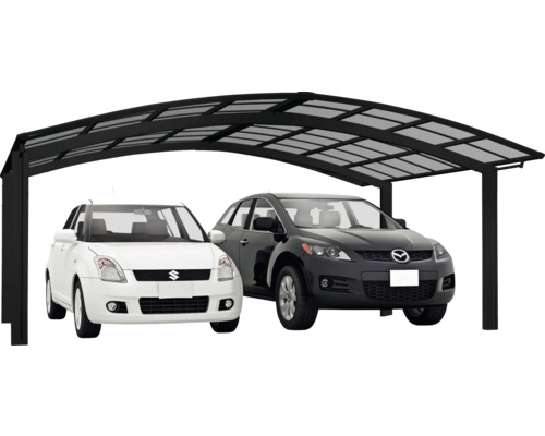 Doppelcarport Ximax Portoforte Typ 80 M-Ausführung Aluminium eloxiert 542,3x495,4 cm schwarz