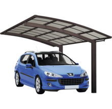 Einzelcarport ETS PF 60 SL+SB XL MR Aluminium eloxiert 301,2x555,8 cm braun-thumb-0