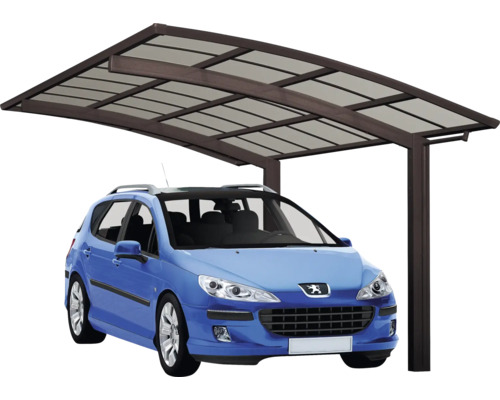Einzelcarport ETS PF 60 SL+SB XL MR Aluminium eloxiert 301,2x555,8 cm braun-0