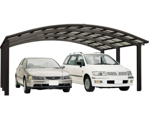 Doppelcarport Ximax Portoforte Typ 110 M-Ausführung Aluminium eloxiert 542,3x495,4 cm braun matt