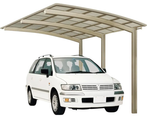 Einzelcarport Ximax Portoforte Typ 110 Aluminium eloxiert 270,4x495,4 cm Edelstahl-Look