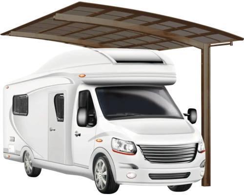Einzelcarport Ximax Portoforte Caravan Typ 60 Aluminium eloxiert 270,4x495,4 cm braun matt