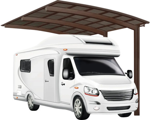 Einzelcarport Ximax Portoforte Caravan Typ 80 Aluminium eloxiert 270,4x495,4 cm braun matt
