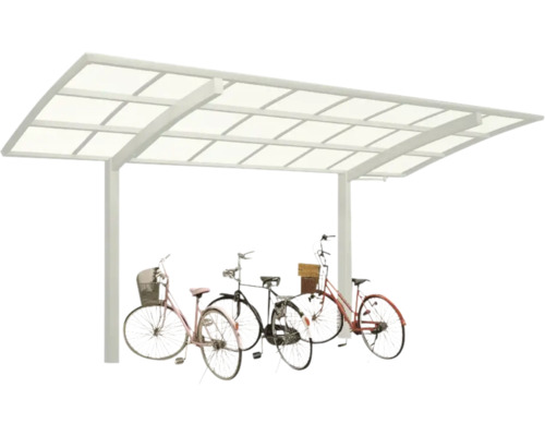 Einzelcarport Ximax Portoforte Mini Typ 60 Aluminium eloxiert 201x253,8 cm Edelstahl-Look