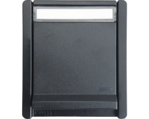 Steckdose Roth Lange 1-fach IP55 schwarz Schwarze Klingelplatte mit Beschriftungsfeld und Schutzart IP55