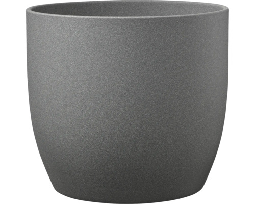 Blumentopf Soendgen Basel Stone Keramik Ø 24 cm H 23 cm dunkelgrau Runder Pflanztopf für den Innen- und Aussenbereich
