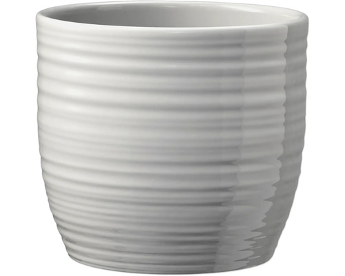 Runder Pflanztopf aus Keramik mit Rillenmuster