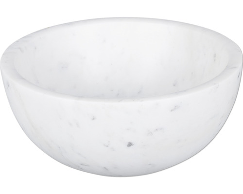 Aufsatzwaschbecken Differnz Rurz Marmor rund Ø 25 cm weiß
