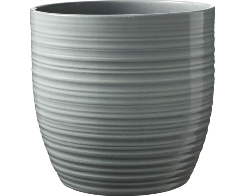 Blumentopf Soendgen Bergamo Keramik Ø 21 cm H 20 cm mintgrün Blumentopf mit horizontaler Rillenstruktur