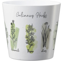 Blumentopf mit Kräutermotiven