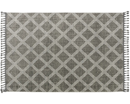 Teppich Ravenna Gitter grau weiß 160x230 cm