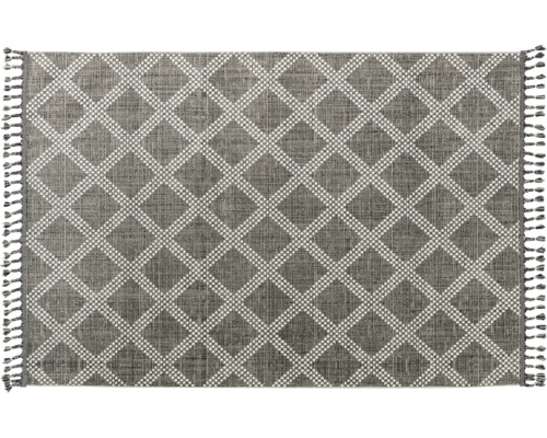 Teppich Ravenna Gitter grau weiß 80x150 cm