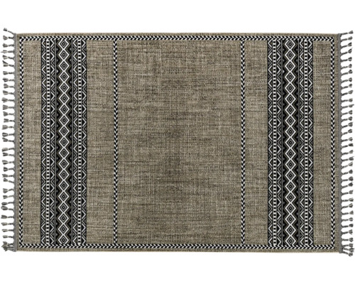Teppich Ravenna Bordüre beige schwarz 160x230 cm