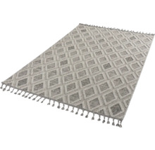 Teppich mit geometrischem Rautenmuster und Fransen