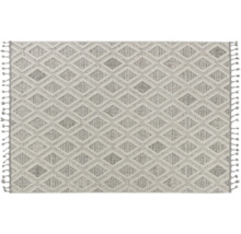 Teppich mit geometrischem Rautenmuster und Fransen