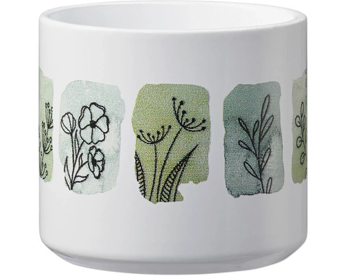 Blumentopf mit Pflanzenmuster