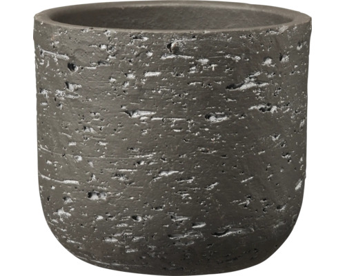 Blumentopf Soendgen Portland Keramik Ø 13 cm H 10 cm dunkelbraun Pflanztopf mit rauer Oberfläche