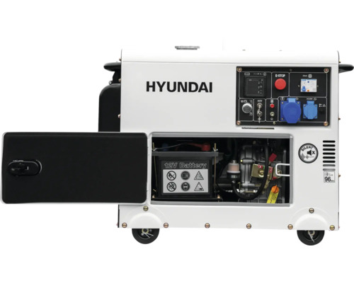 Hyundai Stromerzeuger mit offener Batterieabdeckung
