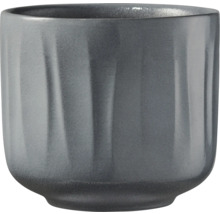 Grauer Keramiktopf mit geriffelter Textur