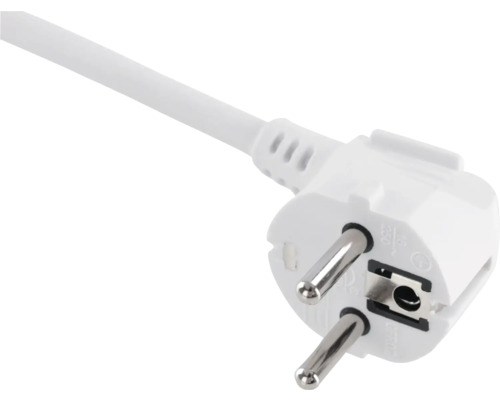 Weißer Schutzkontaktstecker mit Kabel