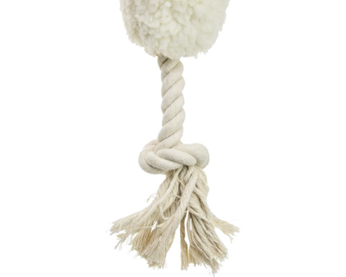 Hundespielzeug aus Seil mit einem Plüschball