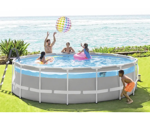Aufblasbarer Pool mit Stahlrahmen, Badespaß für die ganze Familie im Garten