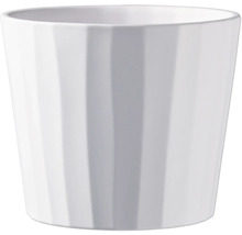 Weißer Pflanztopf mit gerippter Struktur