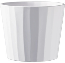 Weißer Blumentopf mit Rillenmuster