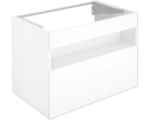 Waschbeckenunterschrank KeucoStageline 80x62,5x49 cm ohne Waschbecken weiß glänzend mit LED-Beleuchtung