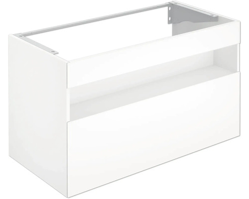 Waschbeckenunterschrank Keuco Stageline 100x62,5x49 cm ohne Waschbecken weiß glänzend mit LED-Beleuchtung