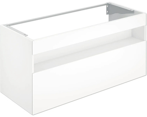 Waschtischunterschrank Keuco Stageline 120x62,5x49 cm ohne Waschbecken weiß glänzend mit LED-Beleuchtung