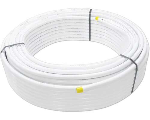 Aluminium-Mehrschicht-Verbundrohr 32x3 mmweiß im 10 m Ring Rolle aus weißem Kunststoffrohr