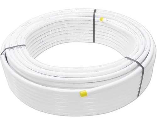Aluminium-Mehrschicht-Verbundrohr 32x3 mm weiß im 25 m Ring Rolle Kunststoffrohr für Sanitäranwendungen