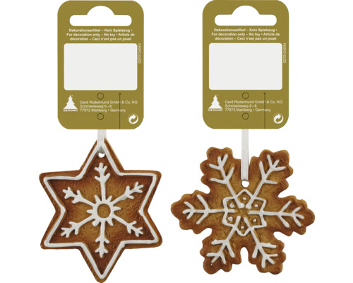 Christbaumhänger Lebkuchen Polyresin braun