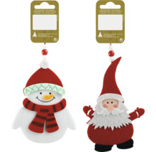 Weihnachtsbaumschmuck aus Filz, Schneemann und Weihnachtsmann