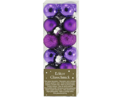 Packung lila Weihnachtskugeln aus Glas