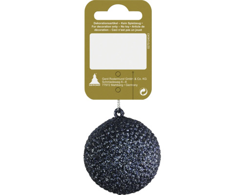 Kugel mit Glitter Ø 5 cm blau Glitzernder Christbaumschmuck zum Aufhängen