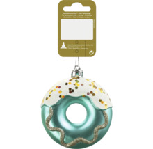 Donut Christbaumkugel aus Glas mit Streudekor