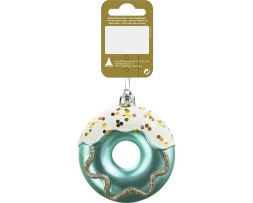 Christbaumhänger Donut Kunststoff Ø 8 cm türkis